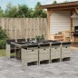 vidaXL Set comedor de jardín 9 pzas cojines ratán sintético gris claro vidaXL Set comedor de jardín 9 pzas cojines ratán sintético gris claro