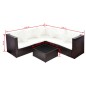 vidaXL Set muebles de jardín 4 piezas y cojines ratán sintético marrón vidaXL Set muebles de jardín 4 piezas y cojines ratán sintético marrón