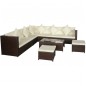 vidaXL Set sofás de jardín 8 piezas y cojines ratán sintético marrón vidaXL Set sofás de jardín 8 piezas y cojines ratán sintético marrón
