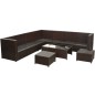 vidaXL Set sofás de jardín 8 piezas y cojines ratán sintético marrón vidaXL Set sofás de jardín 8 piezas y cojines ratán sintético marrón