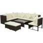 vidaXL Set sofás de jardín 8 piezas y cojines ratán sintético marrón vidaXL Set sofás de jardín 8 piezas y cojines ratán sintético marrón