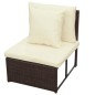 vidaXL Set sofás de jardín 8 piezas y cojines ratán sintético marrón vidaXL Set sofás de jardín 8 piezas y cojines ratán sintético marrón