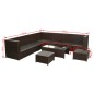 vidaXL Set sofás de jardín 8 piezas y cojines ratán sintético marrón vidaXL Set sofás de jardín 8 piezas y cojines ratán sintético marrón