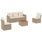 vidaXL Juego de sofás jardín con cojines 6 pzas ratán sintético beige vidaXL Juego de sofás jardín con cojines 6 pzas ratán sintético beige