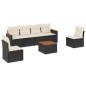 vidaXL Set de comedor de jardín 7 pzas y cojines ratán sintético negro vidaXL Set de comedor de jardín 7 pzas y cojines ratán sintético negro