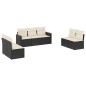 vidaXL Set de comedor de jardín 7 pzas y cojines ratán sintético negro vidaXL Set de comedor de jardín 7 pzas y cojines ratán sintético negro