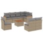 vidaXL Set de sofás de jardín 9 pzas con cojines ratán sintético beige vidaXL Set de sofás de jardín 9 pzas con cojines ratán sintético beige