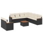 vidaXL Set de sofás de jardín 10 pzas cojines ratán sintético negro vidaXL Set de sofás de jardín 10 pzas cojines ratán sintético negro