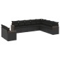vidaXL Set de sofás de jardín 10 pzas cojines ratán sintético negro vidaXL Set de sofás de jardín 10 pzas cojines ratán sintético negro