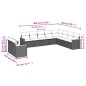 vidaXL Set de sofás de jardín 10 pzas con cojines ratán sintético gris vidaXL Set de sofás de jardín 10 pzas con cojines ratán sintético gris