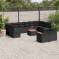 vidaXL Set de sofás de jardín y cojines 13 pzas ratán sintético negro vidaXL Set de sofás de jardín y cojines 13 pzas ratán sintético negro