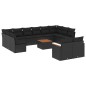 vidaXL Set de sofás de jardín y cojines 13 pzas ratán sintético negro vidaXL Set de sofás de jardín y cojines 13 pzas ratán sintético negro