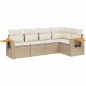vidaXL Juego de sofás jardín con cojines 5 pzas ratán sintético beige vidaXL Juego de sofás jardín con cojines 5 pzas ratán sintético beige