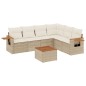 vidaXL Set sofás de jardín 7 piezas y cojines ratán sintético beige vidaXL Set sofás de jardín 7 piezas y cojines ratán sintético beige