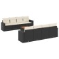 vidaXL Set de sofás de jardín 8 piezas y cojines ratán sintético negro vidaXL Set de sofás de jardín 8 piezas y cojines ratán sintético negro