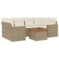 vidaXL Set sofás de jardín 7 piezas y cojines ratán sintético beige vidaXL Set sofás de jardín 7 piezas y cojines ratán sintético beige