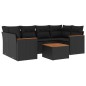 vidaXL Set de comedor de jardín 7 pzas y cojines ratán sintético negro vidaXL Set de comedor de jardín 7 pzas y cojines ratán sintético negro