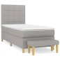 vidaXL Cama box spring con colchón tela gris claro 90x190 cm