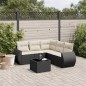 vidaXL Set de sofás de jardín 6 piezas y cojines ratán sintético negro vidaXL Set de sofás de jardín 6 piezas y cojines ratán sintético negro