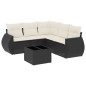 vidaXL Set de sofás de jardín 6 piezas y cojines ratán sintético negro vidaXL Set de sofás de jardín 6 piezas y cojines ratán sintético negro