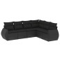vidaXL Set de sofás de jardín 6 piezas y cojines ratán sintético negro vidaXL Set de sofás de jardín 6 piezas y cojines ratán sintético negro