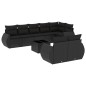 vidaXL Set de sofás de jardín 8 piezas y cojines ratán sintético negro vidaXL Set de sofás de jardín 8 piezas y cojines ratán sintético negro