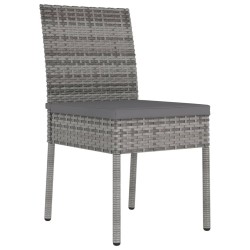 vidaXL Sillas de comedor de jardín 4 unidades ratán sintético gris
