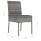 vidaXL Sillas de comedor de jardín 4 unidades ratán sintético gris