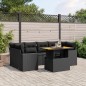 vidaXL Set de comedor de jardín 7 pzas y cojines ratán sintético negro vidaXL Set de comedor de jardín 7 pzas y cojines ratán sintético negro