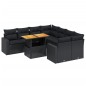 vidaXL Set de sofás de jardín 8 piezas y cojines ratán sintético negro vidaXL Set de sofás de jardín 8 piezas y cojines ratán sintético negro
