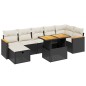 vidaXL Set de sofás de jardín 8 piezas y cojines ratán sintético negro vidaXL Set de sofás de jardín 8 piezas y cojines ratán sintético negro