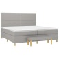 vidaXL Cama box spring con colchón tela gris claro 200x200 cm