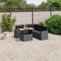 vidaXL Set de sofás de jardín 6 piezas y cojines ratán sintético negro vidaXL Set de sofás de jardín 6 piezas y cojines ratán sintético negro