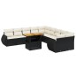vidaXL Set de sofás de jardín 11 pzas y cojines ratán sintético negro vidaXL Set de sofás de jardín 11 pzas y cojines ratán sintético negro