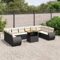 vidaXL Set de sofás de jardín 11 pzas y cojines ratán sintético negro vidaXL Set de sofás de jardín 11 pzas y cojines ratán sintético negro