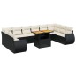 vidaXL Set de sofás de jardín 11 pzas y cojines ratán sintético negro vidaXL Set de sofás de jardín 11 pzas y cojines ratán sintético negro