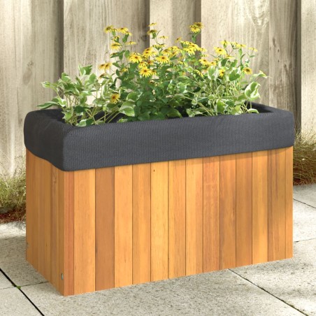 vidaXL Jardinera de madera maciza de acacia 59x27,5x35 cm
