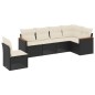 vidaXL Set de sofás de jardín 6 piezas y cojines ratán sintético negro vidaXL Set de sofás de jardín 6 piezas y cojines ratán sintético negro