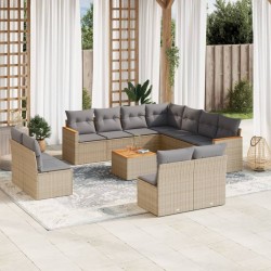 vidaXL Set de sofás de jardín 12 pzas y cojines ratán sintético marrón