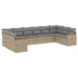 vidaXL Juego de sofás jardín con cojines beige 10 pzas ratán sintético vidaXL Juego de sofás jardín con cojines beige 10 pzas ratán sintético