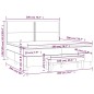 vidaXL Cama box spring con colchón tela gris claro 200x200 cm