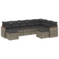 vidaXL Set de muebles de jardín 9 pzas y cojines ratán sintético gris