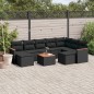 vidaXL Set de sofás de jardín 10 pzas cojines ratán sintético negro vidaXL Set de sofás de jardín 10 pzas cojines ratán sintético negro