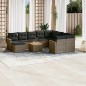 vidaXL Set de sofás de jardín 11 pzas y cojines ratán sintético gris vidaXL Set de sofás de jardín 11 pzas y cojines ratán sintético gris