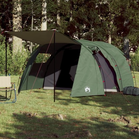 vidaXL Tienda de campaña 4 personas tafetán 185T verde 420x260x153 cm