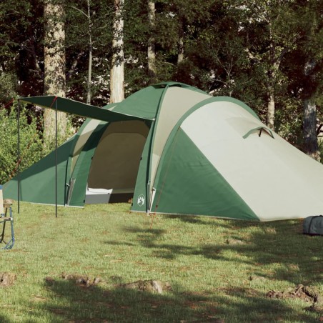 vidaXL Tienda de campaña 6 personas tafetán 185T verde 576x238x193 cm