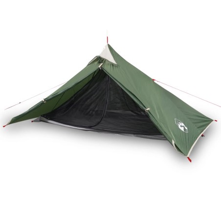 vidaXL Tienda de campaña 1 persona tafetán 185T verde 255x153x130 cm