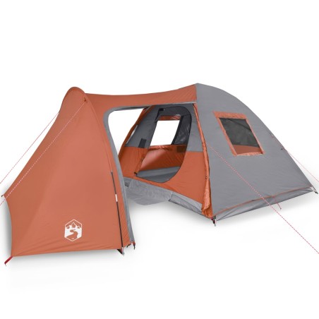 vidaXL Tienda de campaña 6 personas tafetán 185T gris y naranja