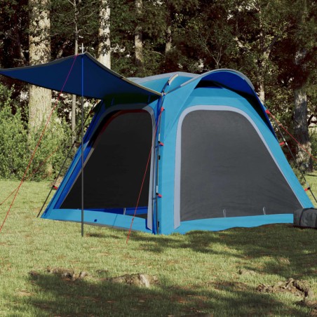 vidaXL Tienda de campaña 4 personas tafetán 185T azul 240x221x160 cm