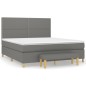vidaXL Cama box spring con colchón tela gris oscuro 160x200 cm vidaXL Cama box spring con colchón tela gris oscuro 160x200 cm